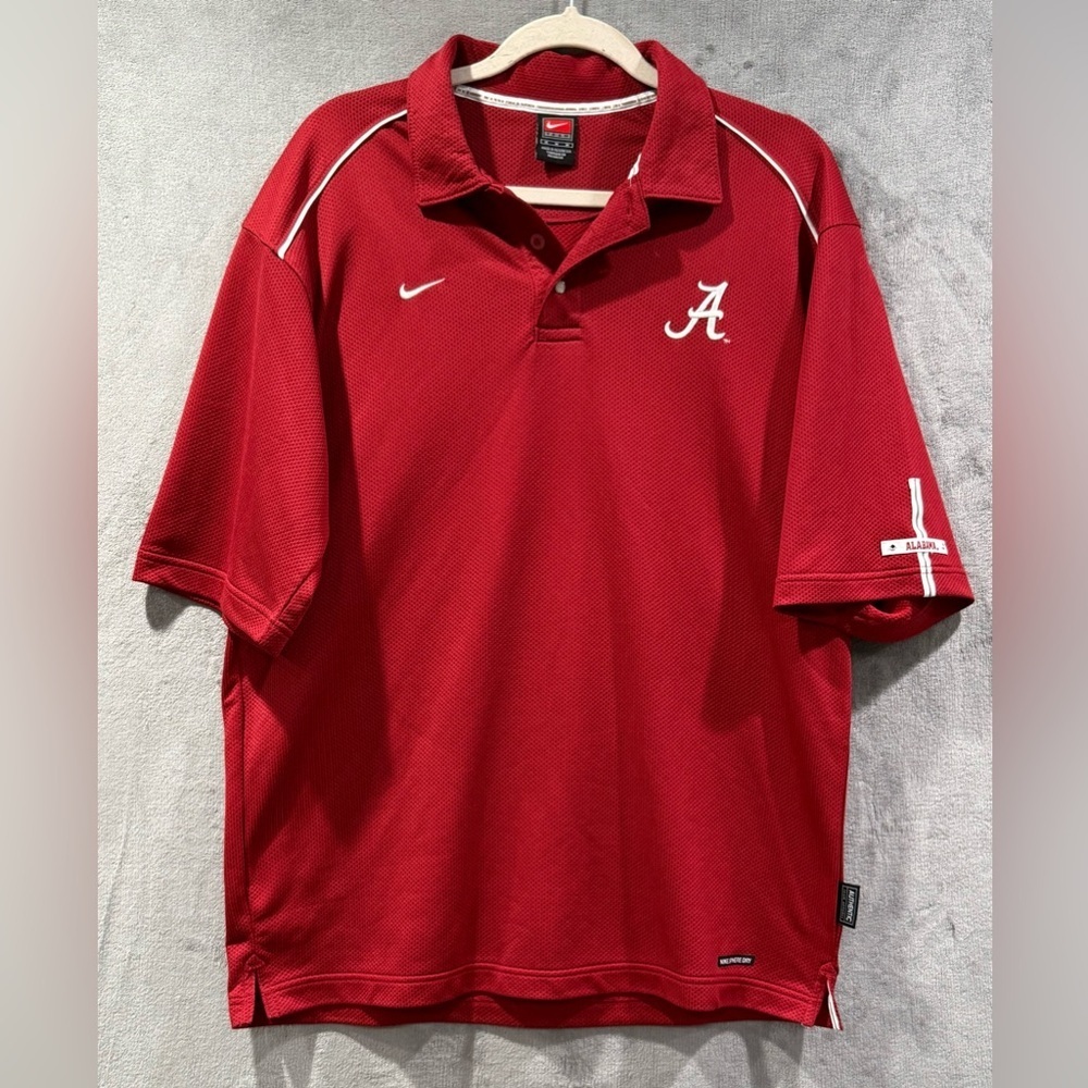 Alabama Crimson Tide Polo Red Nike Sphere Dry Short Sleeve NCAA Men’s Medium